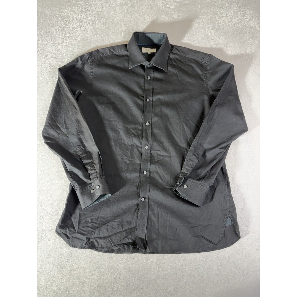 Ted Baker Endurance Black Long Sleeve Button Up Dress Shirt Mens Size 16.5 34/35